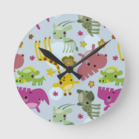 safari-patroon ronde klok (Voorkant)