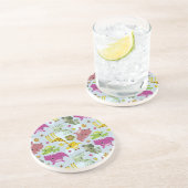 safari-patroon zandsteen onderzetter (Zijkant)