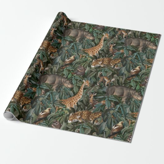 Safari Pattern Cadeaupapier (Uitgerold)