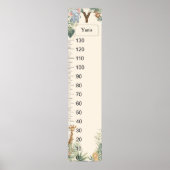 Safari Personalized Name Monogram Y Growth Chart Poster (Voorkant)