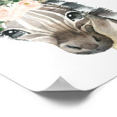 Safari Pink Floral Foliage Baby shower Welkom Poster (Hoek)