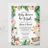 Safari Pink Floral Greenery Girl Shower Kaart (Voorkant)