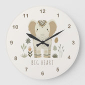 Safari Portrait Elephant Ivory ID1264 Grote Klok (Voorkant)