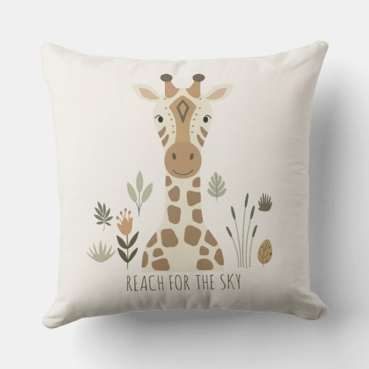 Safari Portrait Giraffe Ivory ID1264 Kussen (Achterkant)
