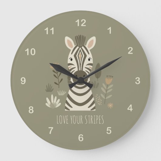 Safari Portrait Zebra ID1264 Grote Klok (Voorkant)