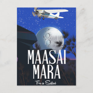 Safari poster naar Massai Mara, Kenia! Briefkaart