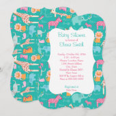 Safari Print Baby shower Kaart (Voorkant / Achterkant)