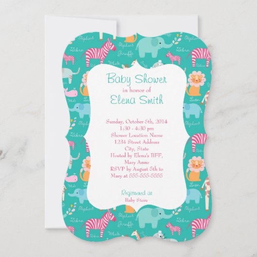 Safari Print Baby shower Kaart (Voorkant)