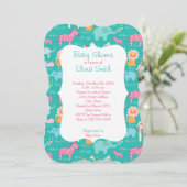 Safari Print Baby shower Kaart (Staand voorkant)