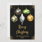 Safari Print Kerstornamenten Prettig Kerstfeest Feestdagenkaart (Voorkant)