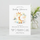 Safari Printable Giraffe Baby shower Kaart (Staand voorkant)