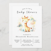 Safari Printable Giraffe Baby shower Kaart (Voorkant / Achterkant)
