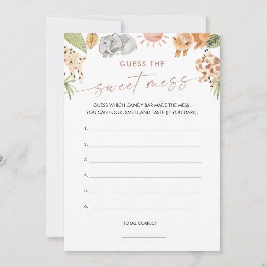SAFARI Raad de Sweet Mess Game Kaart (Voorkant)