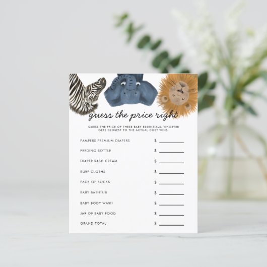 Safari raad het Baby shower met de juiste prijs (Staand voorkant)