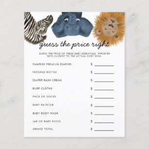 Safari raad het Baby shower met de juiste prijs