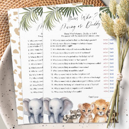 Safari Raad wie mama of papa, Baby shower spel