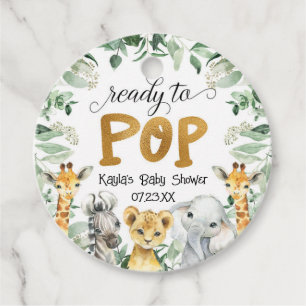 Safari Ready-to-Pop Baby shower Favor Tag Bedankjes Labels