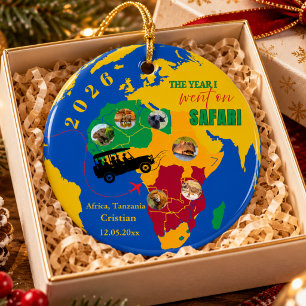 Safari Reis Afrika Herinnering Keramisch Ornament