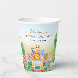 Safari Ride Jungle Fun Style Birthday Party Cups Papieren Bekers