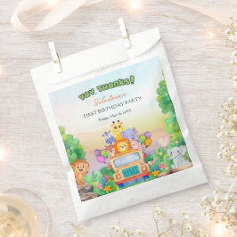 Safari Ride theme Wild One 1st Birthday Paper Bags Bedankzakje