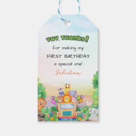 Safari Ride Wild One Boy 1st Birthday Favor Gift Cadeaulabel