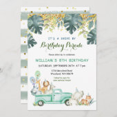 Safari rijden door verjaardagsparade Uitnodiging (Voorkant / Achterkant)