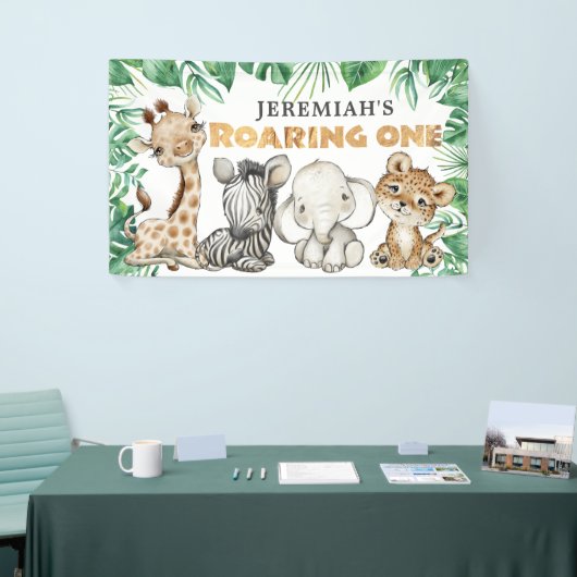 Safari Roaring One 1st Birthday Banner (Beurs)