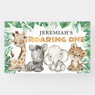 Safari Roaring One 1st Birthday Banner