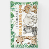 Safari Roaring One 1st Birthday Banner (Verticaal)