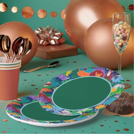 Safari roept alle feestdieren kleurrijk papieren bordje (Multi)