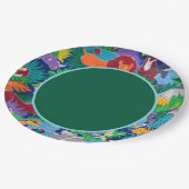 Safari roept alle feestdieren kleurrijk papieren bordje (Gekanteld)