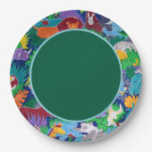 Safari roept alle feestdieren kleurrijk papieren bordje (Voorkant)