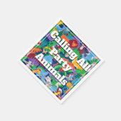 Safari roept alle feestdieren kleurrijk servet (Hoek)