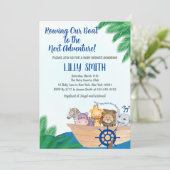 Safari Row Your Boat Baby shower Invitation Kaart (Staand voorkant)