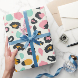 Safari Roze Pastel Luipaard Vlekken Cadeaupapier