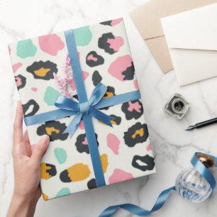 Safari Roze Pastel Luipaard Vlekken Cadeaupapier