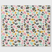Safari Roze Pastel Luipaard Vlekken Cadeaupapier (Vlak)