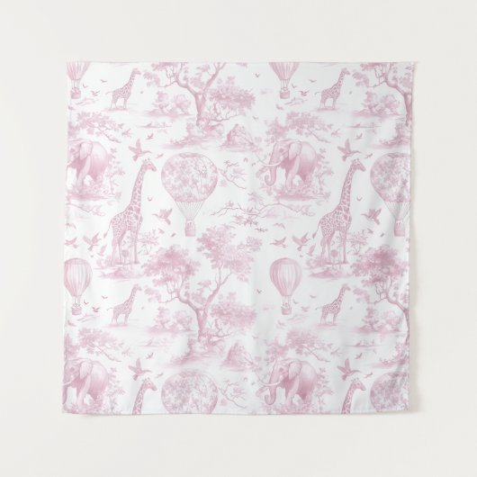 Safari-roze tapijtstof wandkleed (Voorkant (horizontaal))