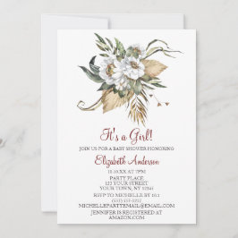 Safari Sahara Savanna Floral GIRL Baby shower Kaart