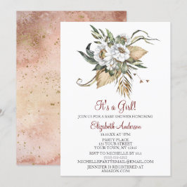 Safari Sahara Savanna Floral GIRL Baby shower Kaart