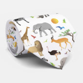 Safari Savanna Animals Pattern Stropdas (Opgerold)