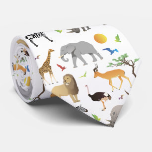 Safari Savanna Animals Pattern Stropdas