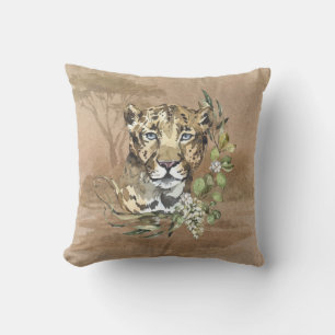 Safari Savanna Sahara Leopard Blue Eyes Kussen