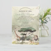 Safari Savanne Sahara Dieren Baby Shower per Post Kaart (Staand voorkant)