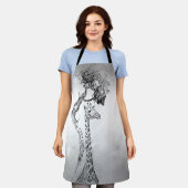 Safari Scene met Giraffe- en boominkt-Schort Schort (Gedragen)