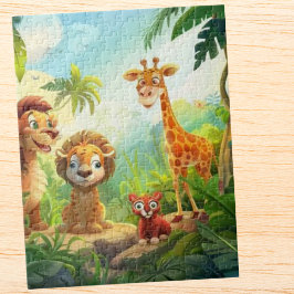 Safari Schattige Oerwoud Dier kind naam gepersonal Legpuzzel