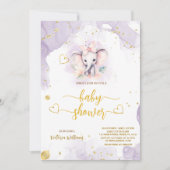 Safari Schattigee olifant botanische baby meisje d Kaart (Voorkant)