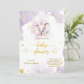 Safari Schattigee olifant botanische baby meisje d Kaart (Staand voorkant)