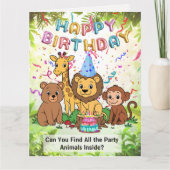 Safari See-n-Find Birthday Fun for Kids Kaart (Voorkant)