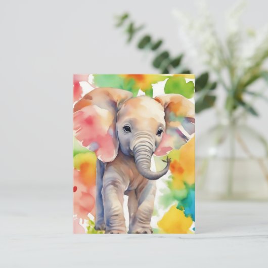 Safari Serenity Elephant Briefkaart (Staand voorkant)